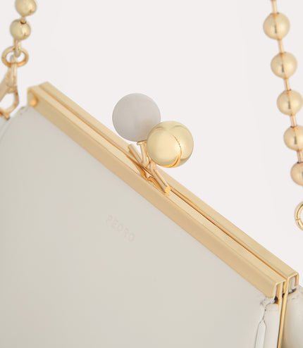Shoulder Bag with Pearl Closure