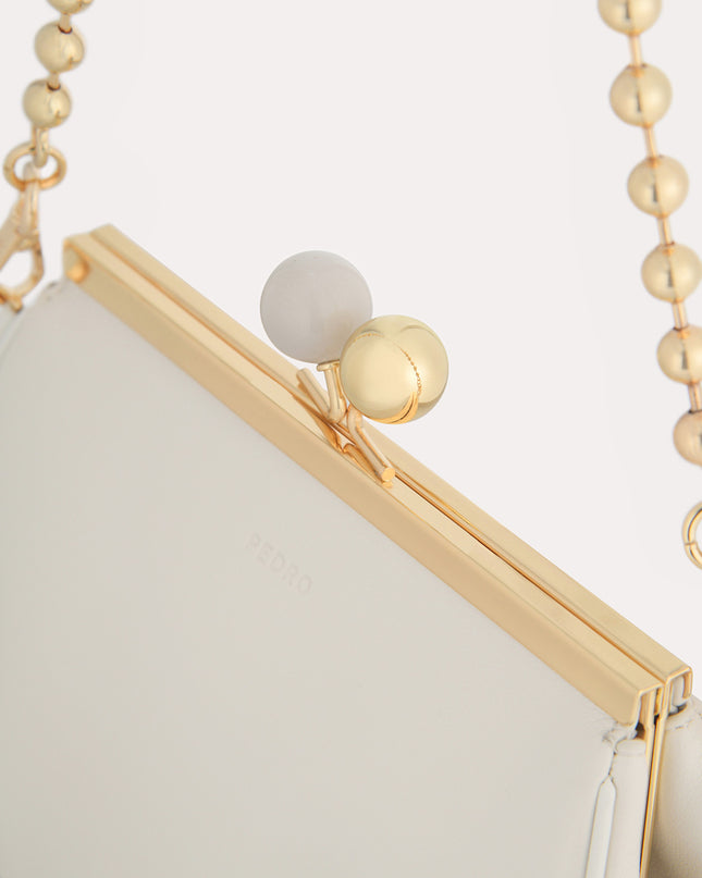 Shoulder Bag with Pearl Closure