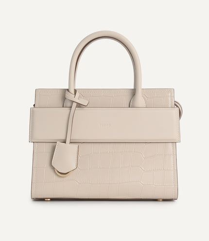 Croc-effect Leather Tote