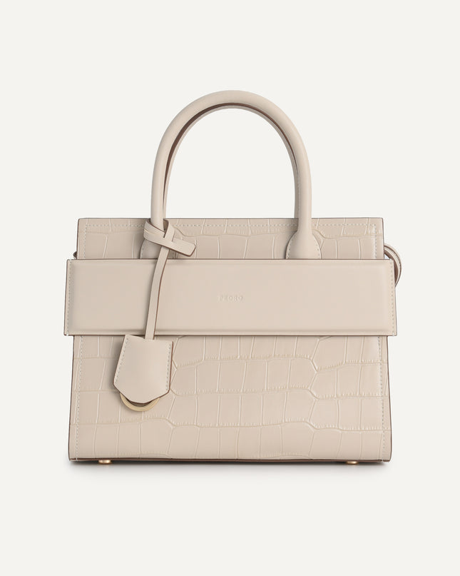 Croc-effect Leather Tote