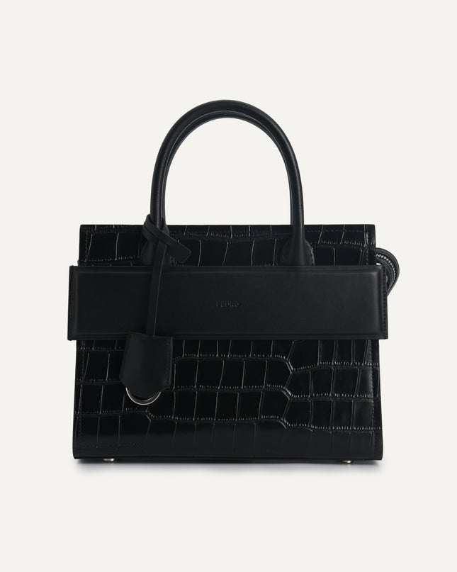 Croc-effect Leather Tote