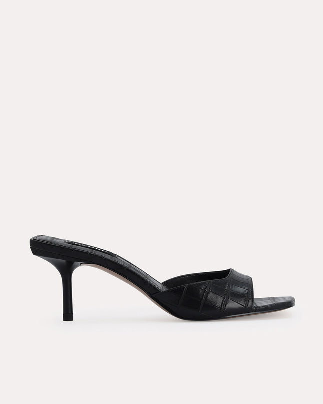 Croc-Effect Heeled Sandals