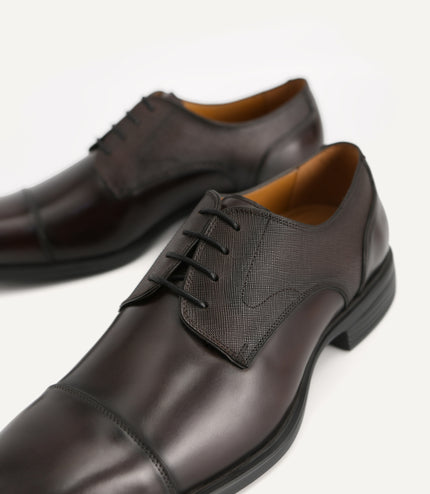 Textured Leather Derby Shoes