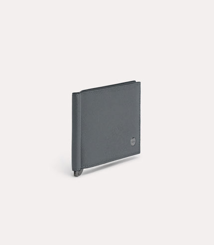 Leather Bi-Fold Card Holder with Money Clip