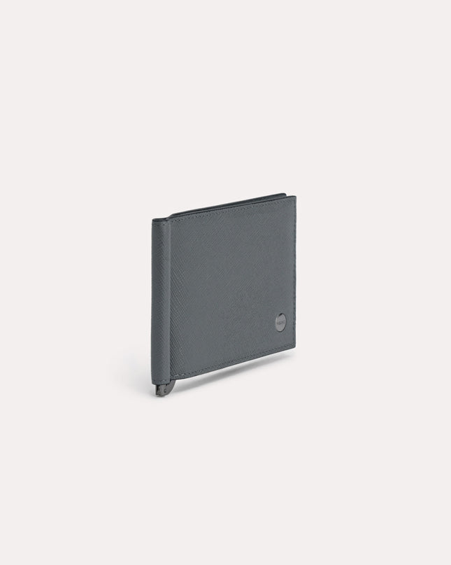Leather Bi-Fold Card Holder with Money Clip