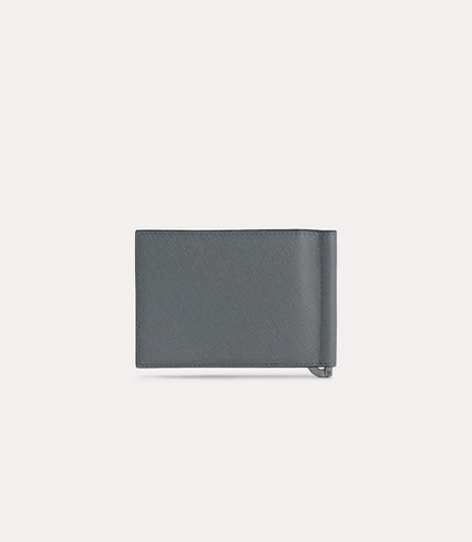 Leather Bi-Fold Card Holder with Money Clip