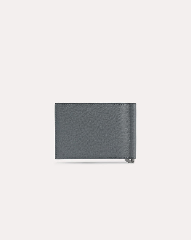 Leather Bi-Fold Card Holder with Money Clip