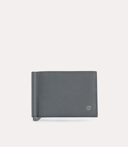 Leather Bi-Fold Card Holder with Money Clip
