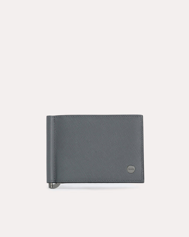 Leather Bi-Fold Card Holder with Money Clip