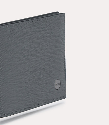 Leather Bi-Fold Card Holder with Money Clip