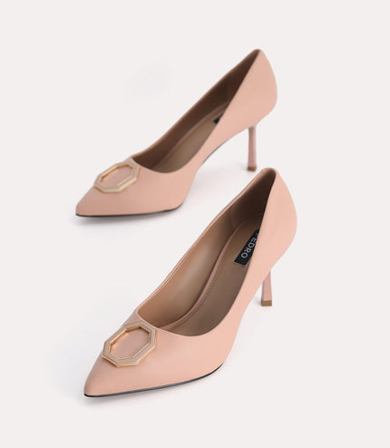 Leather Pointed Toe Pumps
