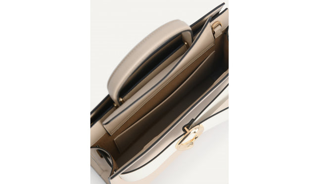 Structured Leather Top Handle Bag