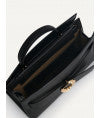 Structured Leather Top Handle Bag