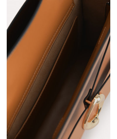 Structured Leather Top Handle Bag