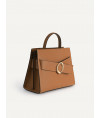 Structured Leather Top Handle Bag