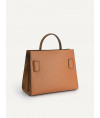 Structured Leather Top Handle Bag