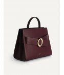 Structured Leather Top Handle Bag