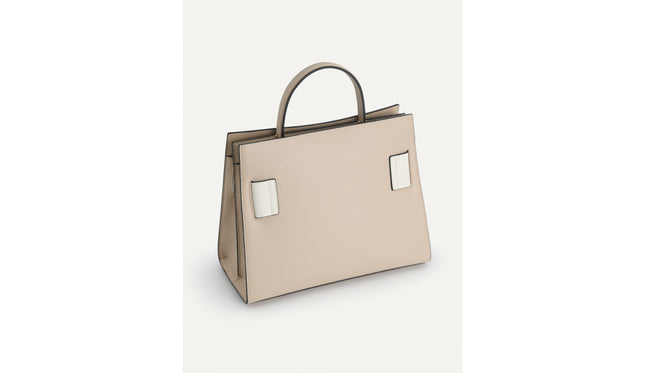 Structured Leather Top Handle Bag