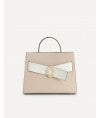 Structured Leather Top Handle Bag