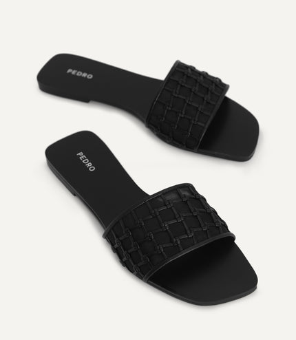 Woven Mesh Slide Sandals
