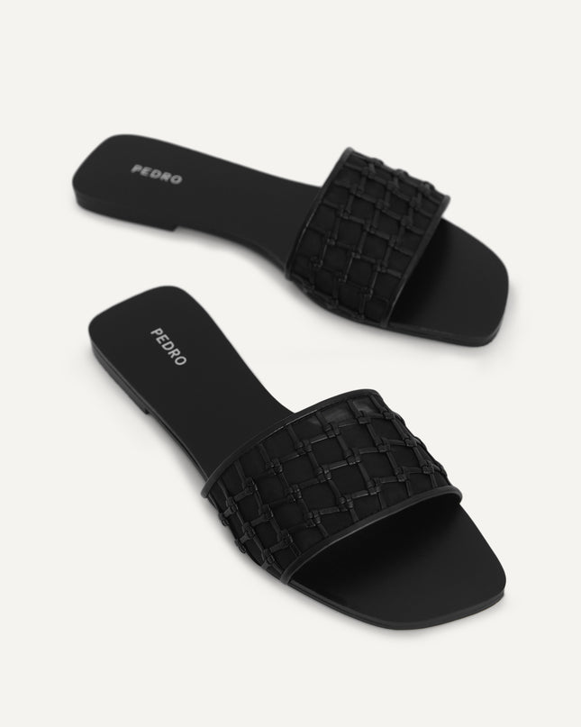 Woven Mesh Slide Sandals