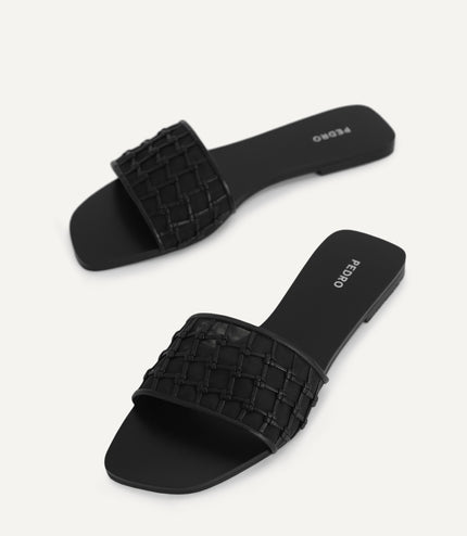 Woven Mesh Slide Sandals