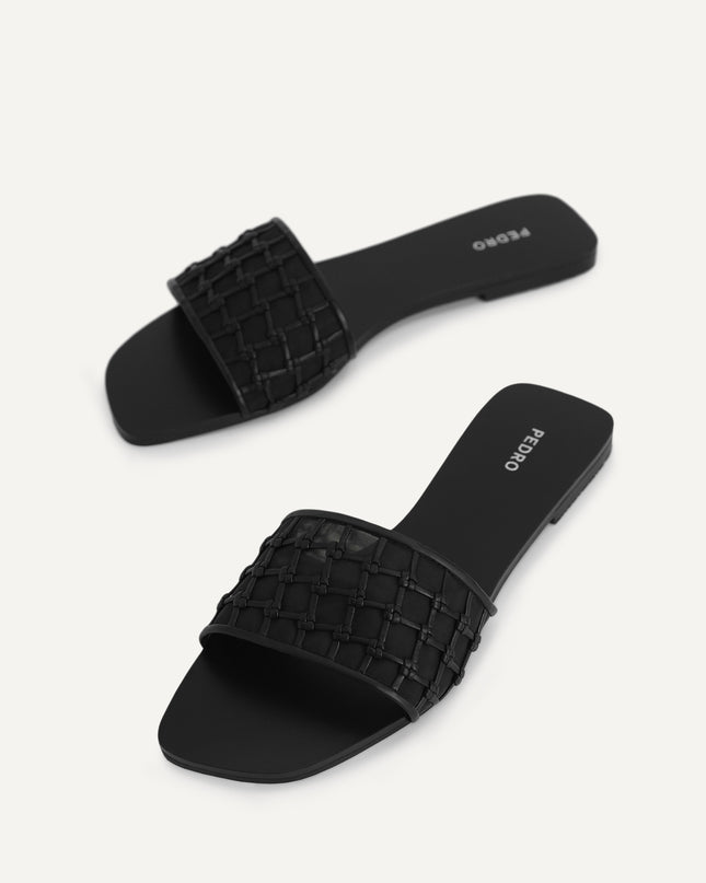 Woven Mesh Slide Sandals