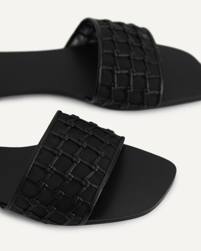 Woven Mesh Slide Sandals