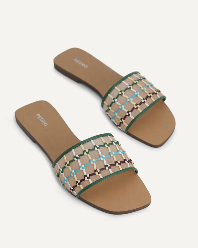 Woven Mesh Slide Sandals