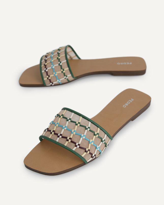 Woven Mesh Slide Sandals