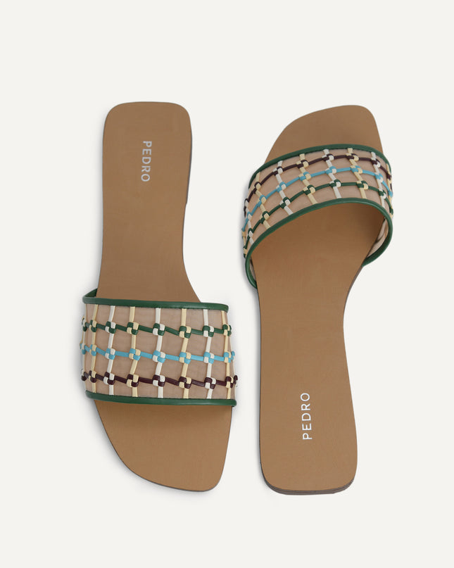 Woven Mesh Slide Sandals