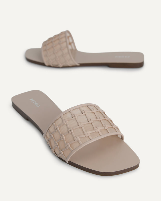 Woven Mesh Slide Sandals