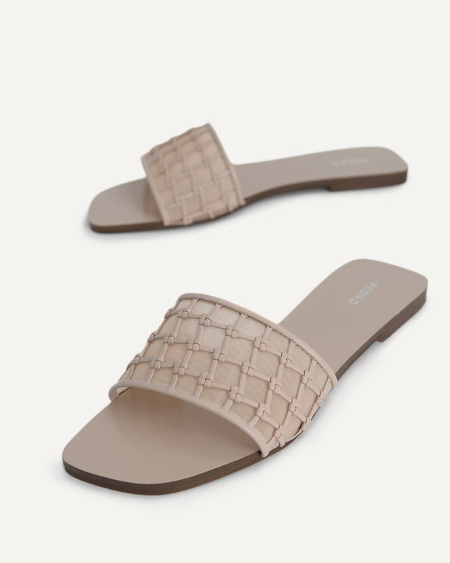 Woven Mesh Slide Sandals