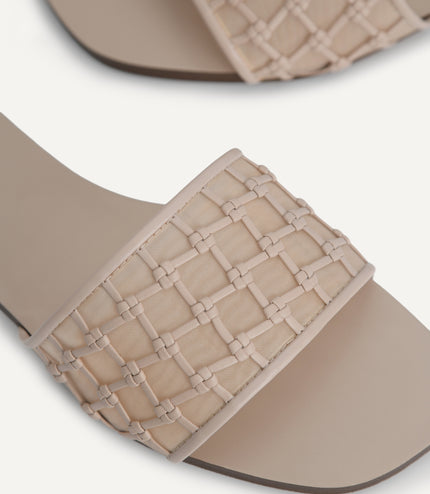 Woven Mesh Slide Sandals