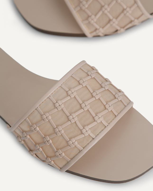 Woven Mesh Slide Sandals