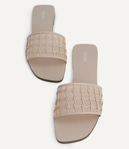 Woven Mesh Slide Sandals