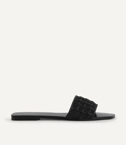 Woven Mesh Slide Sandals