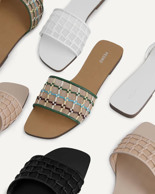 Woven Mesh Slide Sandals