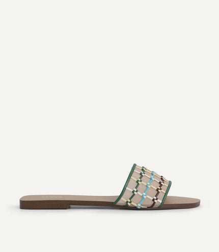 Woven Mesh Slide Sandals
