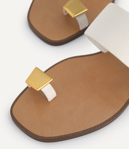 Gold Ornament Toe Loop Sandals