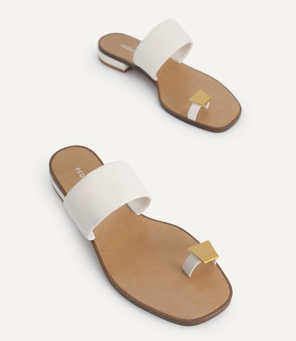 Gold Ornament Toe Loop Sandals