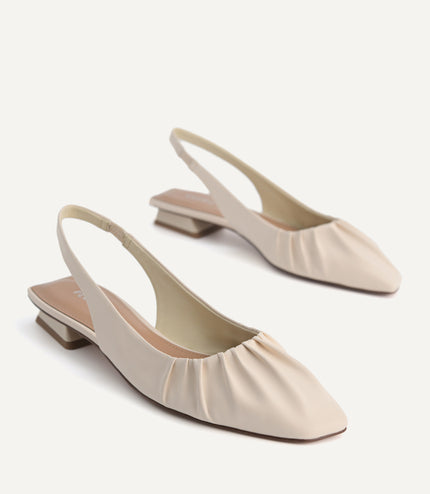 Ruched Slingback Flats