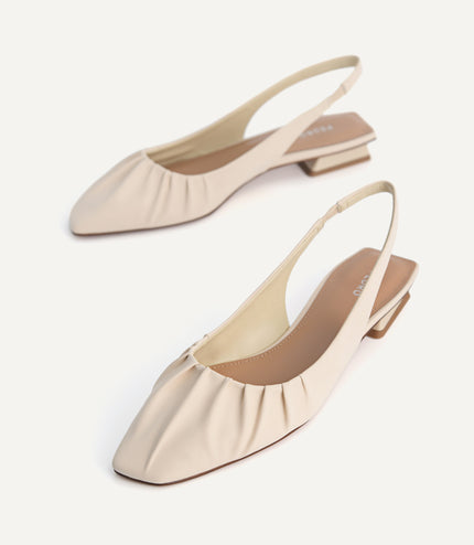 Ruched Slingback Flats