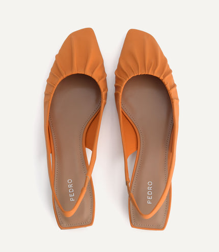 Ruched Slingback Flats
