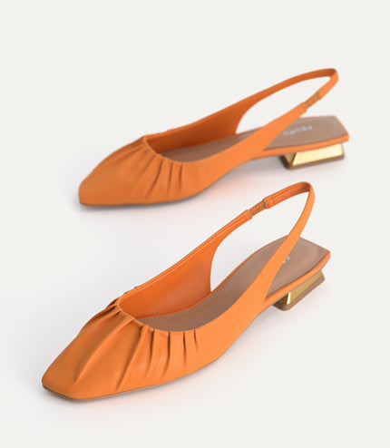Ruched Slingback Flats