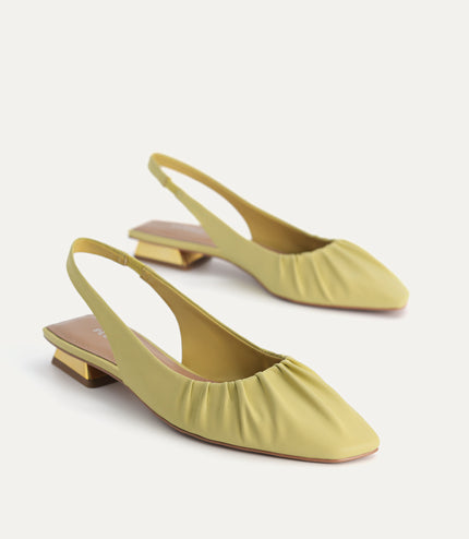 Ruched Slingback Flats