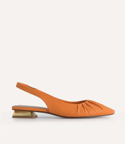 Ruched Slingback Flats