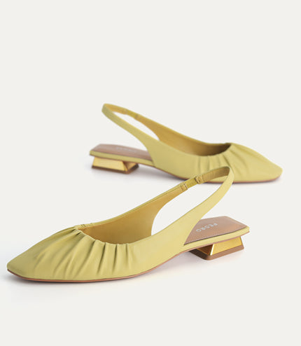 Ruched Slingback Flats