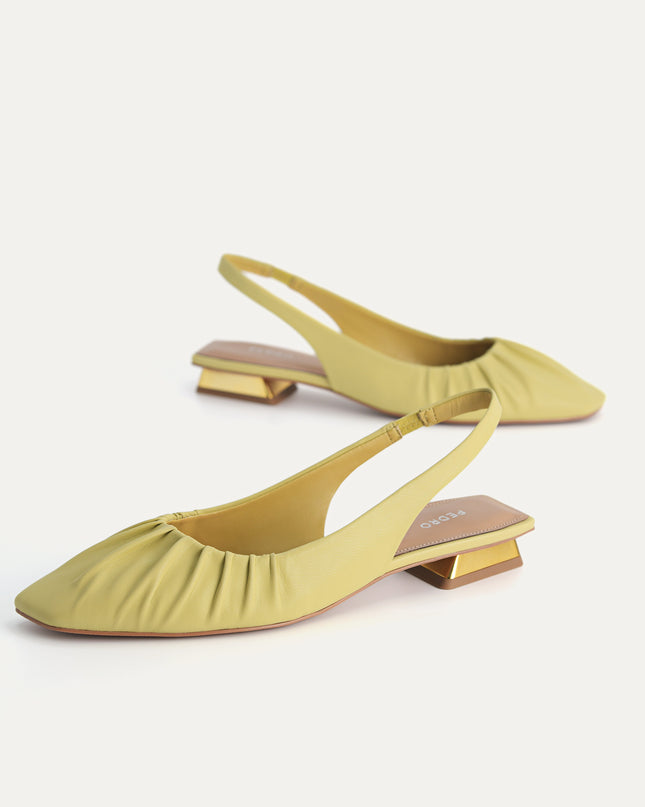 Ruched Slingback Flats