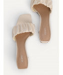 Ruched Heeled Mules